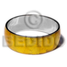 laminated golden yellow capiz  in 1 inch  stainless metal / 65mm in diameter - Shell Bangles
