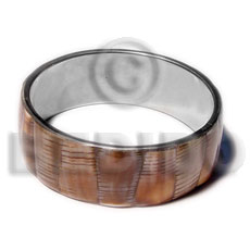 laminated shell in 3/4 inch  stainless metal / 65mm in diameter - Shell Bangles