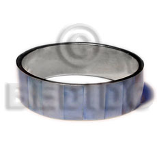 laminated blue hammershell in 3/4 inch  stainless metal / 65mm in diameter - Shell Bangles