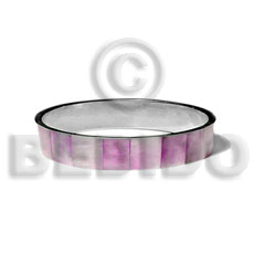 laminated pink hammershell in 1/2 inch  stainless metal / 65mm in diameter - Shell Bangles