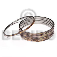 Laminated brownlip in 3mm stainless Shell Bangles