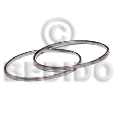 laminated natural abalone in 3mm stainless metal / 65mm in diameter / price per piece - Shell Bangles