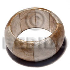 h=40mm thickness=13mm inner diameter=65mm bangle/ smoked and nat. white capiz shell combination - Shell Bangles