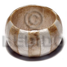h=40mm thickness=13mm inner diameter=65mm bangle/ smoked and nat. white capiz shell combination - Shell Bangles