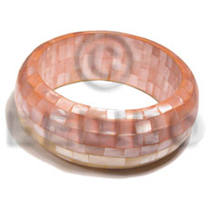 chunky bangle combination of yellow and orange hammershell blocking /back to back  shell / ht= 30mm inner diameter = 65mm thickness 10mm - Shell Bangles