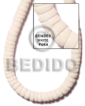 Grinded white puka shell class Shell Beads