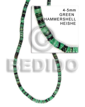 4-5mm hammer shell green - Shell Beads