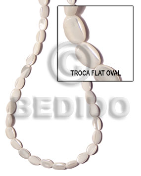 Troca flat oval 10mmx8mm Shell Beads