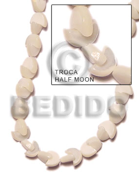 Troca half moon Shell Beads