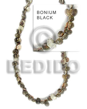 Bonium grayish black Shell Beads