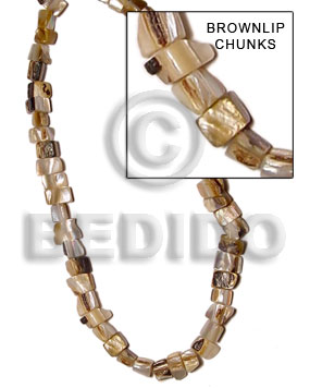 Brown lip peanut chunks Shell Beads