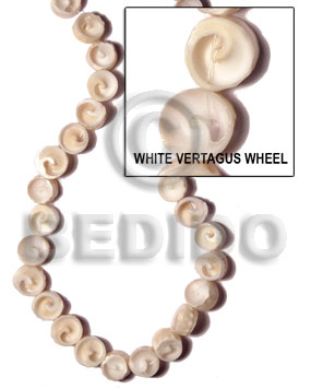 white vertagus wheel - Shell Beads