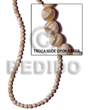 troca natural/nude  / oyok-male round beads 6-7mm - Shell Beads