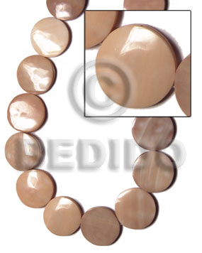 20mm melo shell flat round coin back to back / 20 pcs - Shell Beads