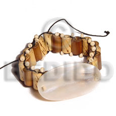 Bamboo macrame 40mmx35mm hammershell Shell Bracelets