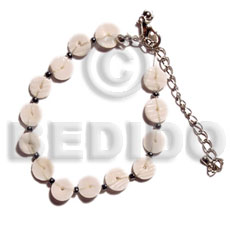 floating white clam heishe - Shell Bracelets