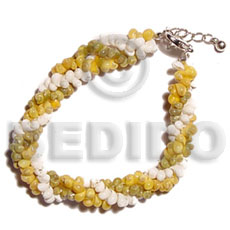 twisted 3 types of mongo shell - yellow,green,white - Shell Bracelets