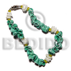 everlasting  in green tone  white rose - Shell Bracelets