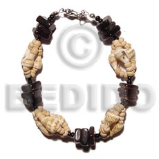 nassa tiger  black tab combination - Shell Bracelets