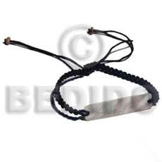 black macrame kabibe shell id bracelet - Shell Bracelets