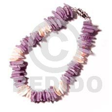 White rose dyed lilac Shell Bracelets