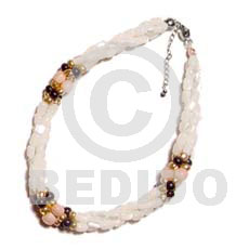 twisted troca rice beads  gold metallic beads - Shell Bracelets