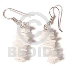 dangling white rose - Shell Earrings