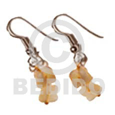 Dangling golden hammershell butterfly chips Shell Earrings