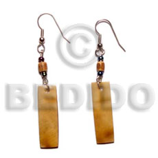 dangling 30mmx10mm brownlip tiger  sig-ed and beads  accent - Shell Earrings