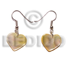 dangling MOP 30mm heart earrings - Shell Earrings