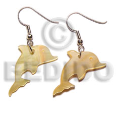 dangling 30x17mm MOP dolphin earrings - Shell Earrings