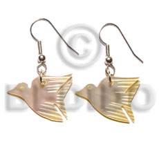 dangling  MOP 24x17mm bird earrings - Shell Earrings