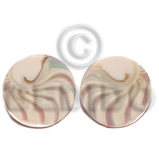 Round flat nautilus Shell Earrings