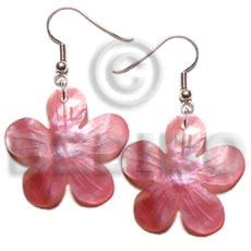 35mm pink hammershell flower - Shell Earrings