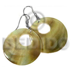 Round goldlip donut earrings 40mm Shell Earrings