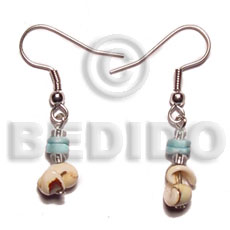 dangling luhuanus popcorn & white clam - Shell Earrings