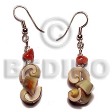 dangling everlasting luhuanus & coral - Shell Earrings