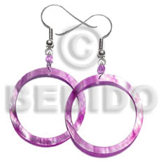 dangling  pink kabibe shell earrings 45mm - Shell Earrings