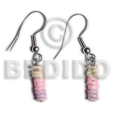dangling tricolor white clam - Shell Earrings