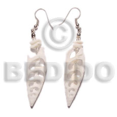 dangling white vertagus shell - Shell Earrings