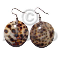 dangling round 35mm cowrie shell - Shell Earrings