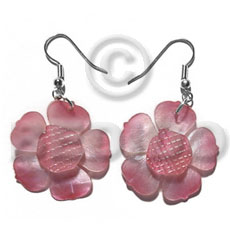 hand made Dangling graduated old rose 30mm Shell Earrings
