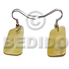 hand made Dangling 30mmx20mm yellow hammershell Shell Earrings
