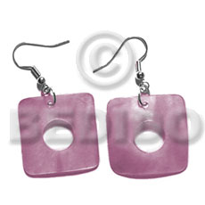 dangling 35mm square hammershell / lilac - Shell Earrings