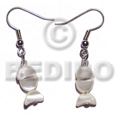 dangling troca half moon - Shell Earrings