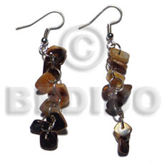 dangling brownlip square cut - Shell Earrings