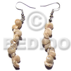 Dangling round white bonium shells Shell Earrings