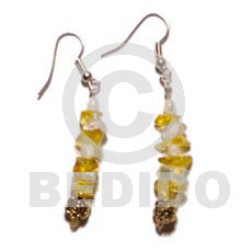 Dangling troca crystal nuggets Shell Earrings