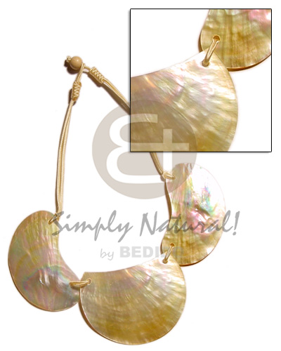 3 pc. 60mm MOP  cord - Shell Necklace