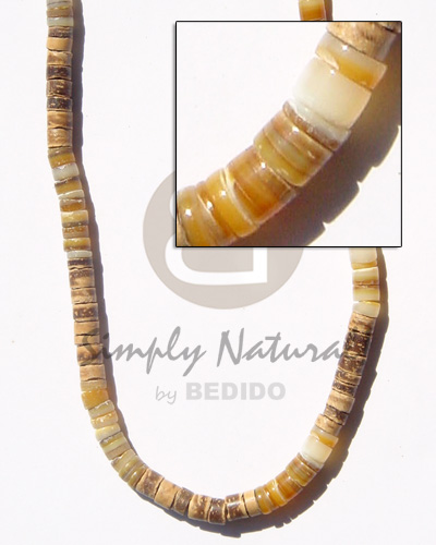 4-5 coco heishe tiger Shell Necklace